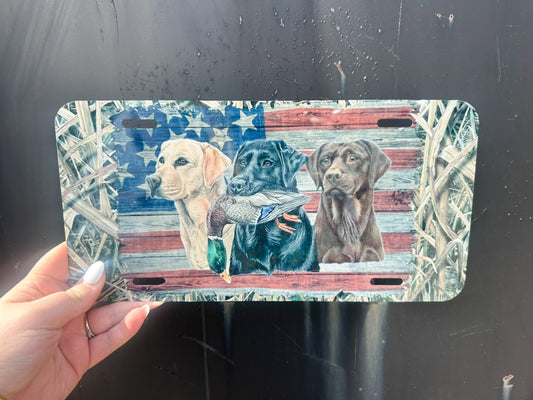 Lab & Duck Camo Car Tag