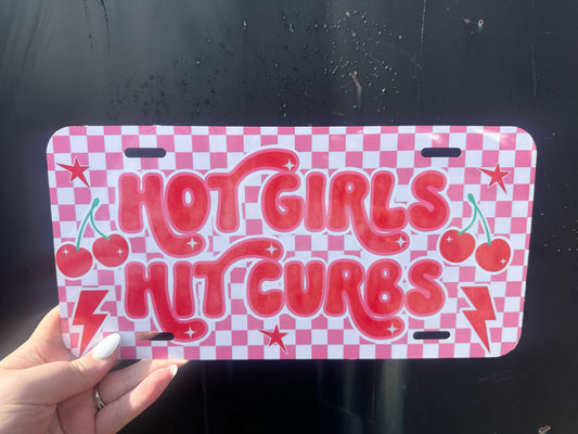 Hot Girls Hit Curbs Car Tag