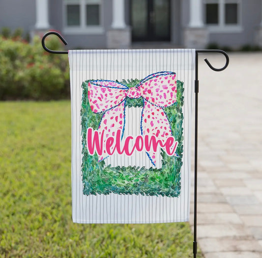 Garden Flag - Floral Welcome Wreath