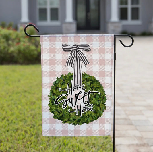 Garden Flag - Home Sweet Home Wreath