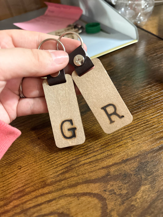 Initial Engraved Keychain